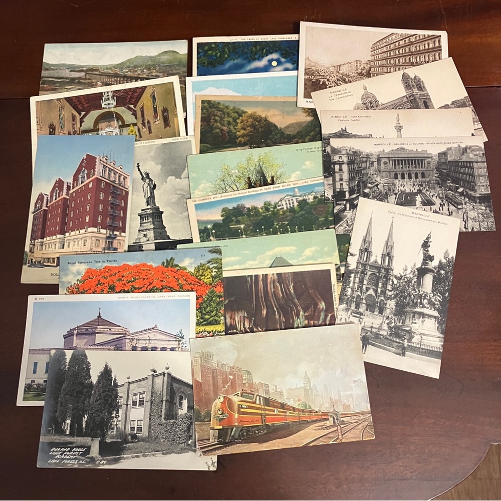 Lot of 20 Vintage / Antique Postcards America, Mexico, & France Scrapbook Crafts